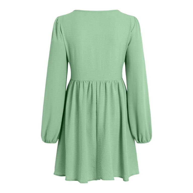 long sleeve empire waist mini dress Scoop Neck Empire Waist Long Sleeve Mini Dress ClosetEnvyOnline