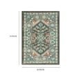 thumbnail image 4 of Mainstays Persian Border Medallion Print Gray Aqua Indoor Accent Rug, 1'8"x2'10", 4 of 8