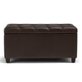 thumbnail image 3 of Bowery Hill 34" Rectangle Ottoman Bench in Chocolate Brown Faux Leather, 3 of 7