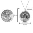 thumbnail image 5 of Boho Tree of Life Branches Round Disc Sterling Silver Nature Pendant Necklace, 5 of 5