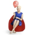 thumbnail image 2 of Fauteuil poire Gouchee Home Easy rouge – Tissu microfibre polyester doux avec rembourrage en billes de polystyrène, adapté aux adultes et aux adolescents, siège léger et portable pour dortoir ou salon, 2 of 7