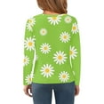 thumbnail image 4 of Abcomgle Girls Long Sleeve T Shirts Size 6-7 Crewneck Fall Shirts for Kids Girls Casual Basic Top for Girls Loose Daisy Flower Print Blouses for Girls 6-7 Years,Green, 4 of 6