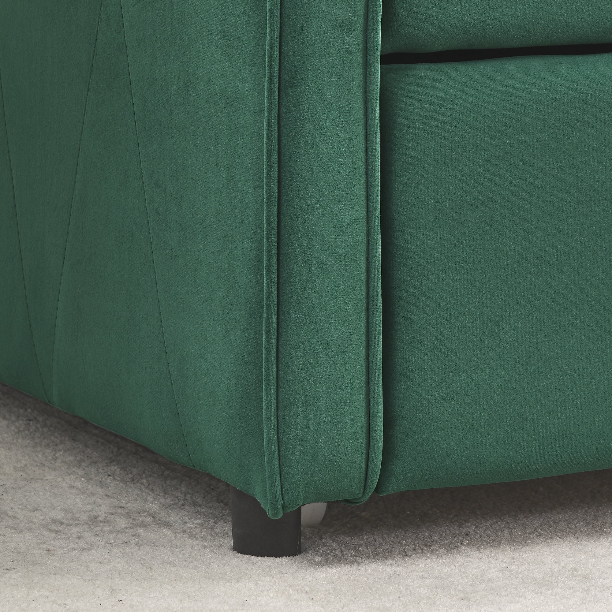 Aukfa Twin Daybed with Trundle, Upholstered Daybed with Tufted Back - Green