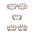 thumbnail image 3 of Ruiboury Exquisite Craft And Detailed Carved Wedding Hair Crown For Brides Wide Application Tiaras And Crowns Gold + pink 5Set, 3 of 6