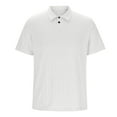 thumbnail image 4 of Hot Days, Bold Styles YLSDY Mens Knit Button Collared Shirts Short Sleeve Summer Textured T Shirts Casual Jacquard Golf Collared Fashion Tops White M, 4 of 6