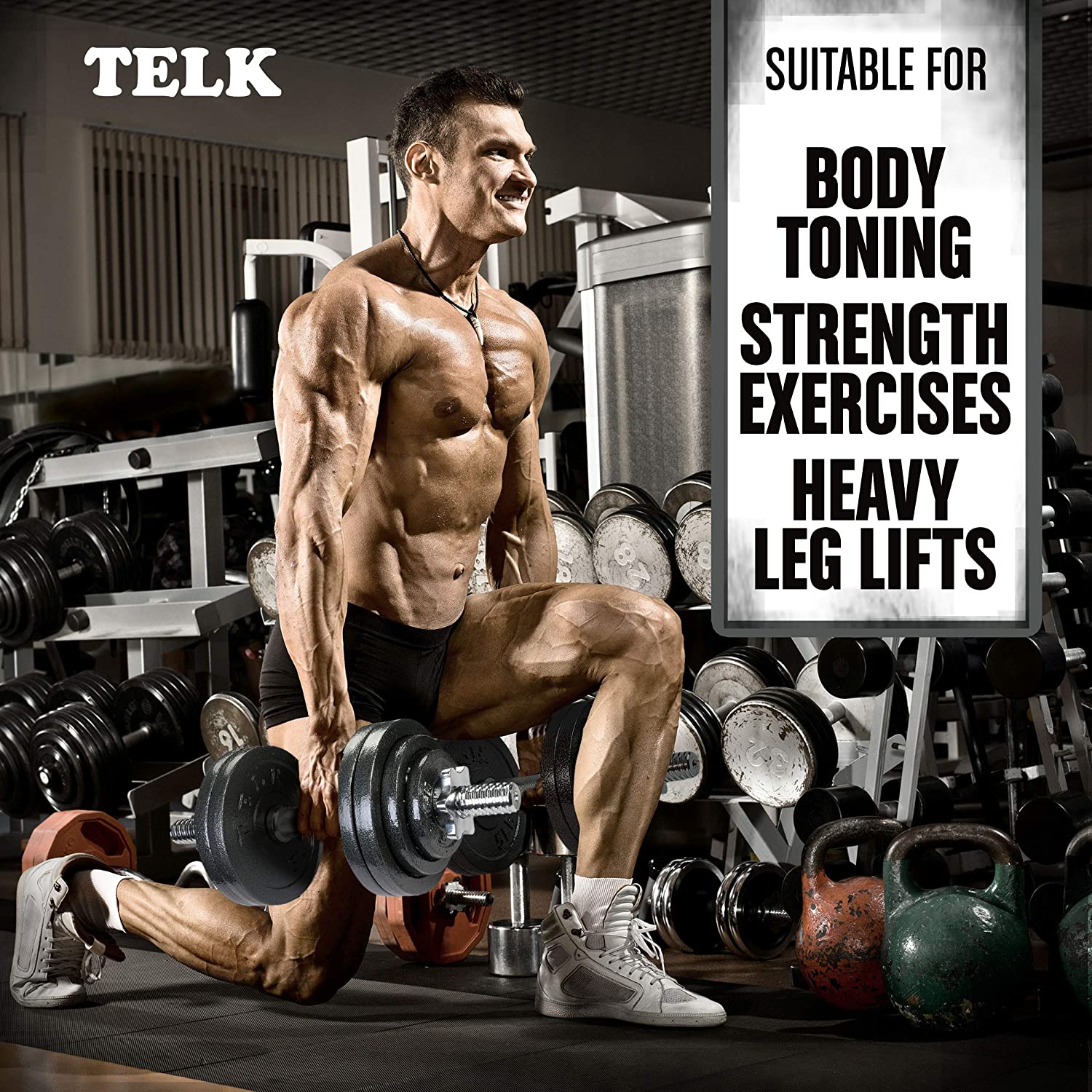 Telk Fitness Adjustable Dumbbells 45 Lbs., Hand Weights for Home Gym - image 2 of 6