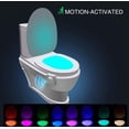 thumbnail image 2 of Luz de inodoro con Sensor inteligente, luz LED nocturna para tapa de inodoro, Sensor de baño, Detector PIR, iluminación de 8 cambios de color, 2 of 5