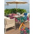 thumbnail image 4 of Outdoor Tablecloth with Umbrella Hole and Zipper, Colorful Abstract Floral Rectangle Table Cloth 52x70 Inch Waterproof Tablecloth, Farmhouse Vintage Flowers Boho Picnic Table Cover for Patio Camping, 4 of 7