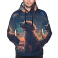 thumbnail image 2 of Bingfone Starry Sky Cloud Puppy Men's Drawstring Hoodie Long Sleeve Pocket Sweatshirts-Large, 2 of 6