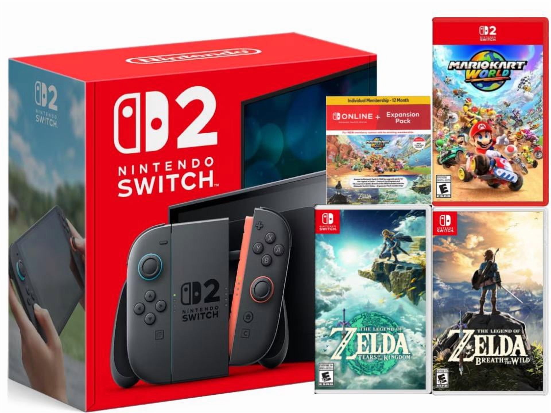 Nintendo Switch 2 Mario Kartβ’ World Bundle + Tears of the Kingdom + Breath of the Wild + Expansion Pass Bundle