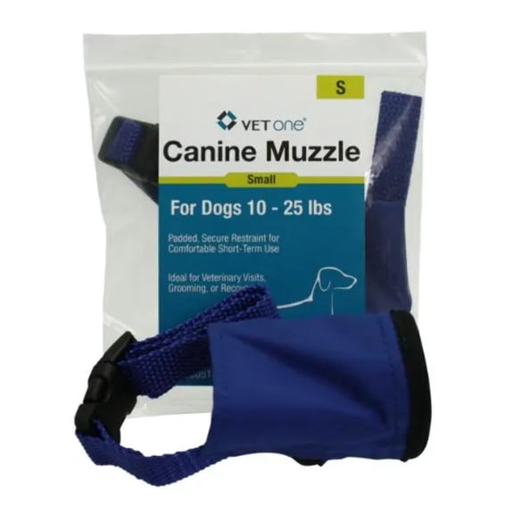vet one canine padded nylon muzzle s for dogs 10-25lb