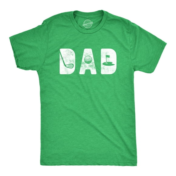 Mens Dad Golf T Shirt Funny Fathers Day Gift for Dad Outdoor Sports Graphic Tee (Heather Green) - 5XL