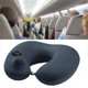 thumbnail image 5 of Almohada para el cuello en forma de U, prensa portátil, inflable, almohada de viaje de seda de hielo para avión, coche, tren de alta velocidad, azul celeste, 5 of 10