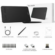XP-Pen Deco mini7W 177.8 x 111.1mm Wireless Graphic Tablet, 8192 Pressure Sensitivity, Black