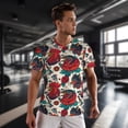 thumbnail image 3 of Wukai Chicken Print Men's Short-Sleeved Mesh T-Shirt,Quick-Dry Short Sleeve Workout T-Shirt-Small, 3 of 8