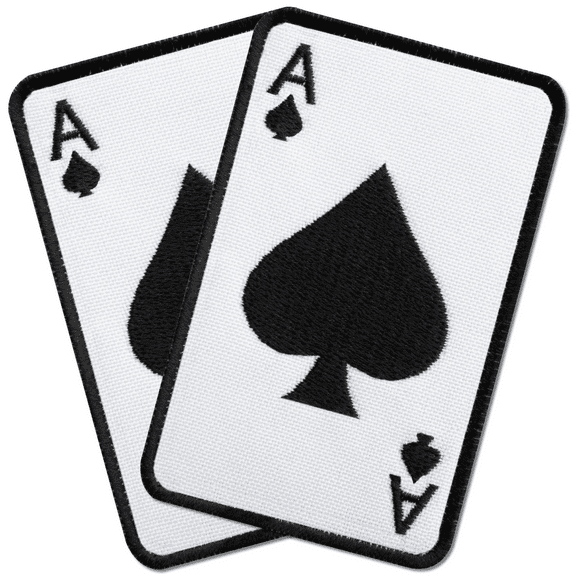 2Pcs Ace of Spades Patch Set, Death Card, Embroidered Tactical Patches