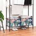 thumbnail image 3 of Yayeee Foldable Storage Basket for Shelves with Handles Waterproof Cloth Bins, Pink Flowers, 3 of 7