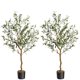 thumbnail image 1 of QinaQin Árbol de olivo artificial alto de 4/5/6 pies, planta de seda en maceta con tronco de madera y frutos realistas para decoración interior del hogar u oficina, 1 of 8