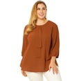 thumbnail image 1 of BluDe GaCon Volantes Cuello Redondo Trabajo TalGrande PaMujer Caramelo XL, 1 of 7