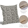 thumbnail image 4 of Polka Dot Pillow Covers 18x18 Set of 2 Black Cream Throw Pillows Boho Design Brush Strokes Decorative Outdoor Square Cushion Cover Linen Pillow Case for Home Sofa Couch Bed, 4 of 6