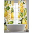 thumbnail image 3 of Summer Watercolor Sheer Curtains 108 inches Long 2 Panels Set Yellow Lemon with Leaves Tiers Sheers Rod Pocket Small Window Short Curtains for Kitchen Cafe, Each 52" W x 108" L, 3 of 7