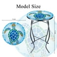 Wonder Garden 21 Inch Round Outdoor Side Table, Mosaic Glass Tabletop