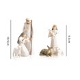 thumbnail image 4 of Juego de figuras decorativas navideñas: estilo esculpido con José, María sosteniendo al Niño Jesús, un burro y un cordero para decoración navideña y de Nochebuena, 4 of 5
