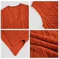 thumbnail image 4 of Women V Neck Sweater Vest Sleeveless Knit Solid Casual Ribbed Preppy Pullover Tops, 4 of 5