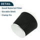 thumbnail image 5 of Filtro de aire de motor de alta flujo de cabeza de hongo de 76 mm de Unique Bargains, filtro de entrada de aire de abrazadera cerrada con 1 abrazadera tono plateado negro para automóvil, 5 of 6