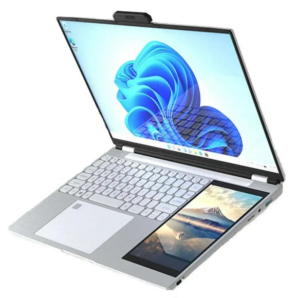 15.6 inch HD Dual Screen Touch Screen Laptop Computer 16GB RAM 512G SSD Silver