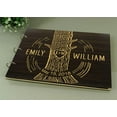 thumbnail image 2 of Custom Wooden Wedding Guestbook Photo Album Book Wood Engraved Anniversary Gift, 2 of 5