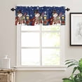 thumbnail image 7 of Christmas Snowman Kitchen Curtains and Valances Set, Xmas Box Winter Wreaths Lights Navy Blue Rod Pocket Window Valance Window Curtain Panels for Living Room Bedroom Laundry, 27.5x36in, 3 Pieces, 7 of 7