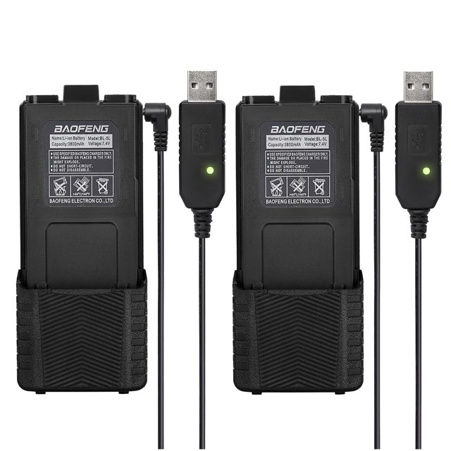 Batería BAOFENG BL-5L, 7,4 V, 3800 mAh, paquete USB extendido