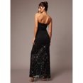 thumbnail image 2 of Black Strapless Sequined Lace Maxi Dress With Flared Hem, Elegant Formal Evening Gown For Weddings And Parties, 2 of 7