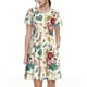 thumbnail image 1 of Disketp Bird Butterfly Rose para Vestido de Manga Corta para Mujeres, Vestidos de Verano para Mujeres, Casual y Holgado para la Playa, 1 of 6