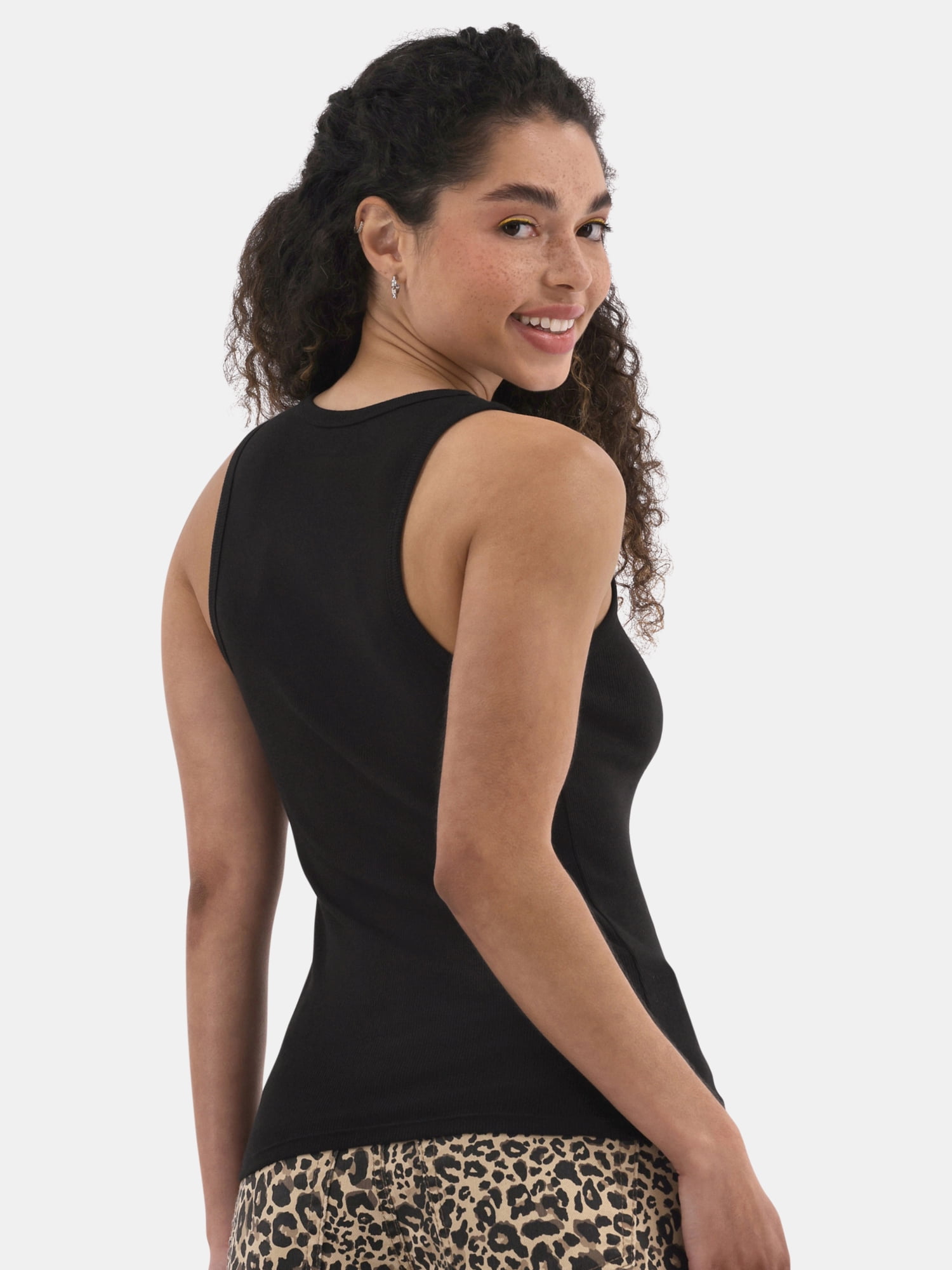 No Boundaries Ribbed High Neck Tank Top, Women's