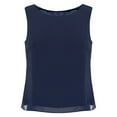 thumbnail image 1 of JanJean Débardeur d'Été Décontracté Sans Manches pour Femmes Léger en Chiffon Col Rond Camisole Bleu Marine G, 1 of 6