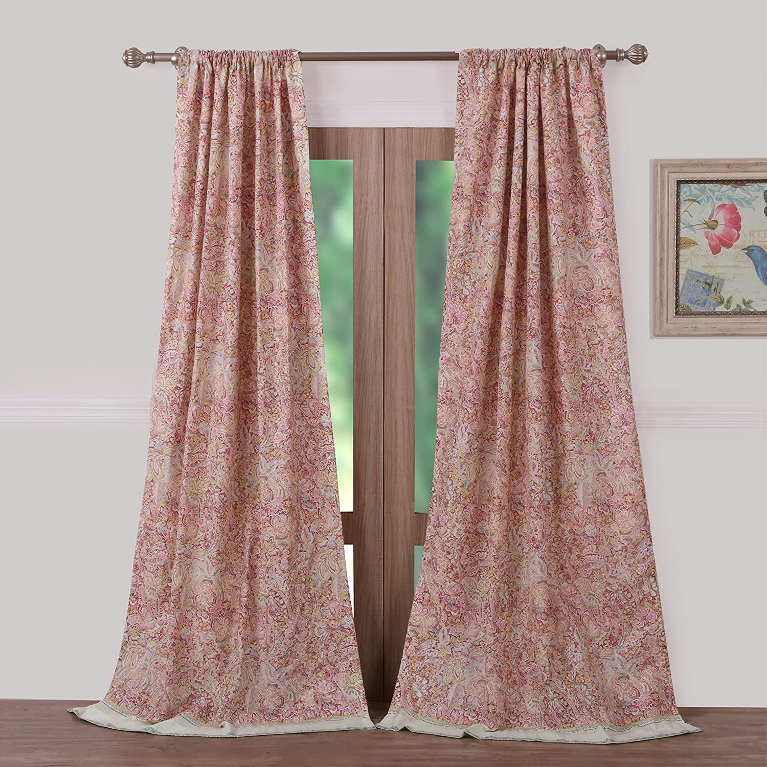 Barefoot Bungalow Palisades Bordered Curtain Panels (Set of 2)