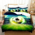 thumbnail image 4 of Boys Sports Duvet Cover Set,Kids Football Bedding Child Soccer Player Comforter Cover 3D Ball Pattern Quilt Cover Colorful Paint Splashes Art Decor, 4 of 4