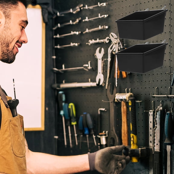 5 Pcs Parts Storage Box Peg Board Garage Pegboard Bin Baskets Wall Organiser Home Bins