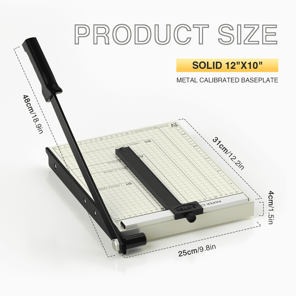 ISDIR Paper Cutter Guillotine, 12 Inch Paper Cutting Board, 12 Sheets  Capacit