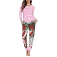 thumbnail image 2 of Conjunto de pijama de manga larga para mujer, ropa de dormir con diseño navideño, para Primavera e invierno, envío directo, 2 of 4