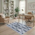 thumbnail image 2 of ODIKA 4'x6' Blue White Denim Abstract Geometric Modern Washable Area Rug Contemporary Scattered Rectangles Squares Non-Slip, Chair-Friendly, Flatwoven for Home Office, Under Desk, 2 of 7