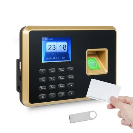 Bisofice Biometric Time Clock, 1000pcs Fingerprint/Password/Card Recognition, 5 Languages System, USB Port Data Management Suitable for Small Business, Hospital