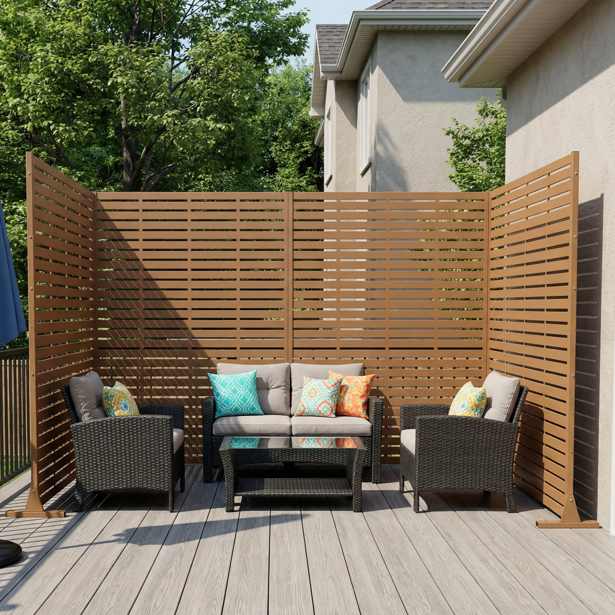 Metal Outdoor Garden Privacy Screen Fence Panel