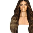 thumbnail image 5 of DOPI Fashion Synthetic Black Gradient Brown Long Curly Hair Wig Water Wave Hair Wigs, 5 of 5