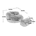 thumbnail image 7 of Fluffy Bean Bag Chairs with High Back, Modern Lazy Sofa Filled High-Density Foam, Lazy Sofa for Adults and Kids, Indoor,Gray, 7 of 7