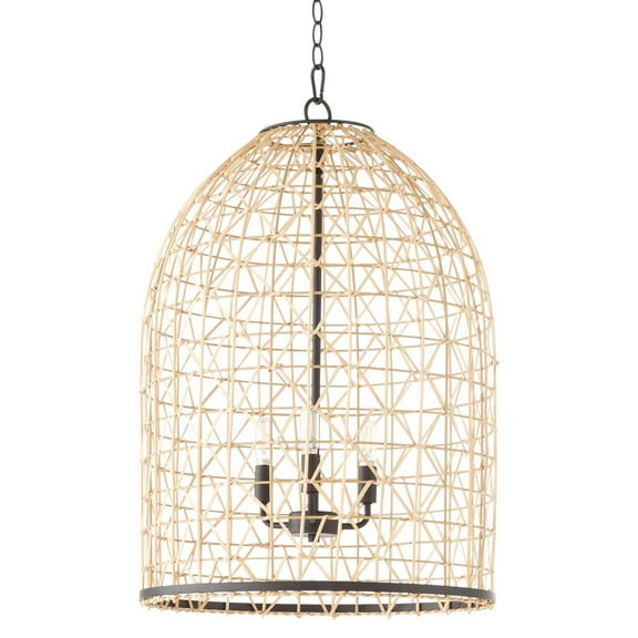 Quorum International 6902-3 Rattan 3 Light 19" Wide Pendant - Black