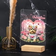 thumbnail image 4 of Hello Valentine’s Day Yorkshire Terrier Flower Crown Romantic Pink Floral Acrylic Plaque Sign Ashwood Base Yorkie Dog Lover Gifts Home Desk Decor - 00031, 4 of 5
