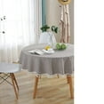 thumbnail image 3 of Striped Tassel Round Tablecloth Cotton Linen Wrinkle Resistant Table Cover for Kitchen Dining Home Tabletop Decoration, 3 of 5